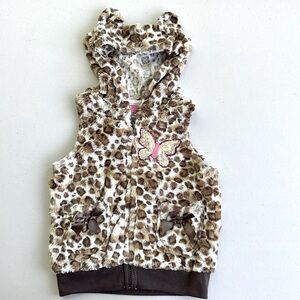 6yr Girls, Fur Vest Hoodie